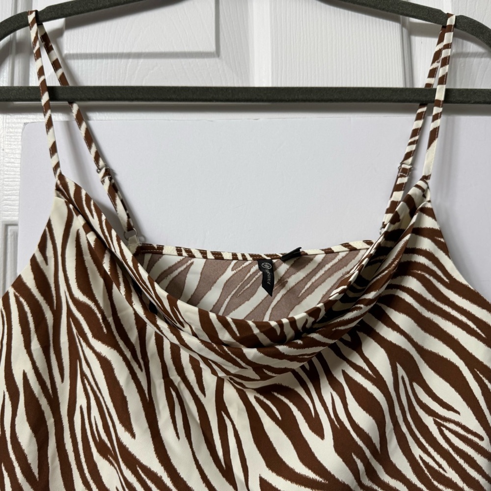 NWT VERSONA CAMI Brown/Cream ZEBRA PRINT Draped Front NWT - Picture 7 of 8